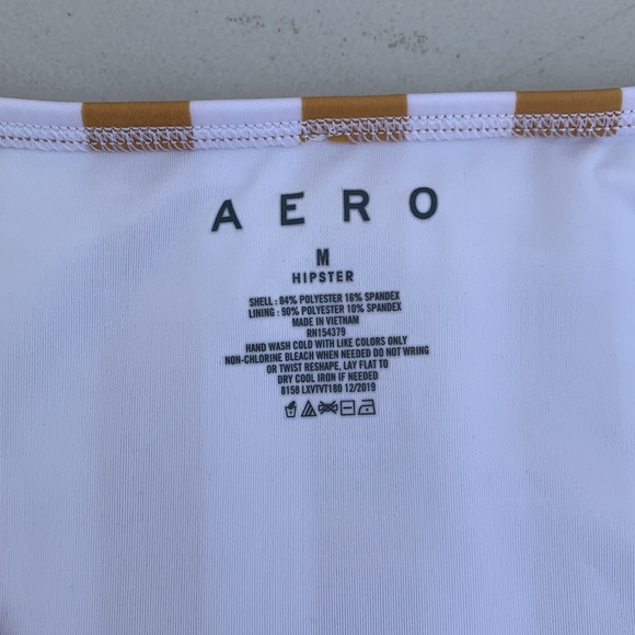 White/Gold Striped Hipster Bikini - Picture 7 of 8